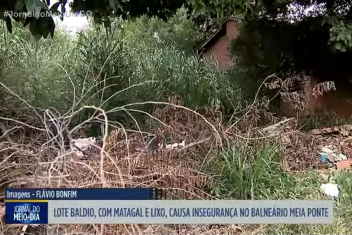 Moradores do Jardim Balneário Meia Ponte reclamam do mato alto e lixo no setor